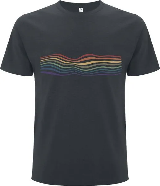 Spreecult Spreecult Regenbogen Linien - - Bio und Fair - Männer Unisex Shirt, Grau, – Produktbild 2 von 2
