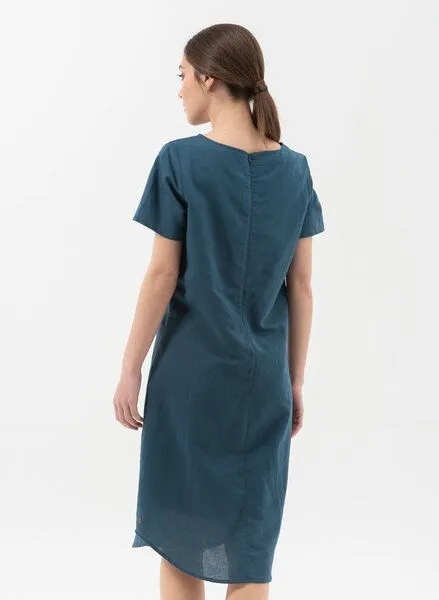 ORGANICATION ORGANICATION Kleid aus Leinen mit Bio-Baumwolle, Navy, – Produktbild 4 von 4
