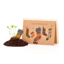 Die Stadtgärtner Die Stadtgärtner Nachhaltige Weihnachtskarte zum Einpflanzen mit Socken-Motiv inkl. Umschlag | Grußkarte Weihnachten mit Saatgut | Weihnachtsgrußkarte zum Verschenken | Klappkarte mit Aufschrift Fröhliche Weihnachten – Produktbild 1 von 1
