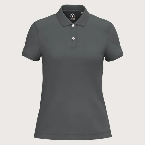 YTWOO YTWOO Damen Piqué-Poloshirt Midweight, Iron grey, – Produktbild 1 von 2