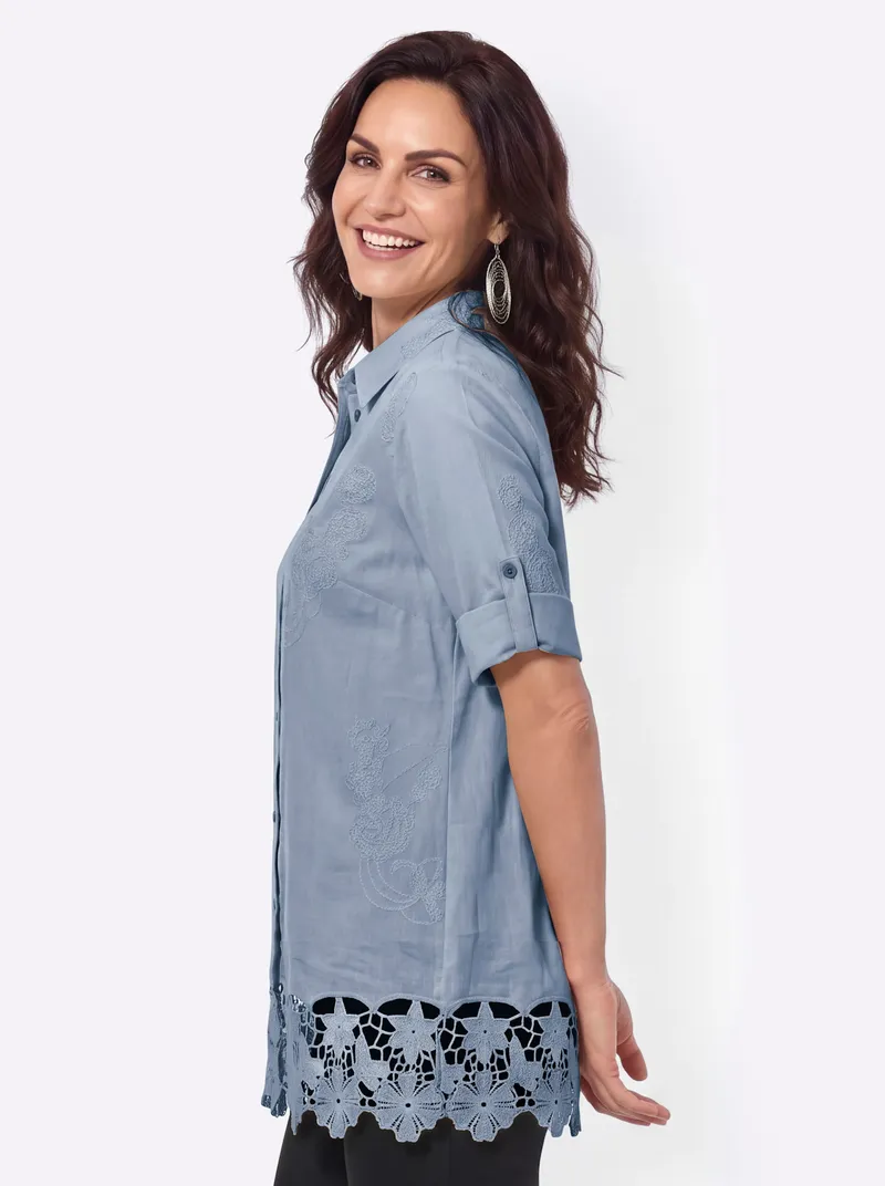 Witt Spitzenbluse bleu, Bleu, – Produktbild 2 von 2