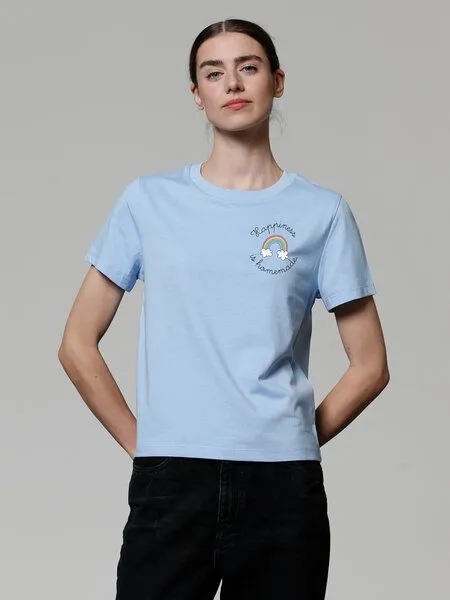 watapparel watapparel T-Shirt Frauen Happiness is homemade, Blue soul, – Produktbild 2 von 3