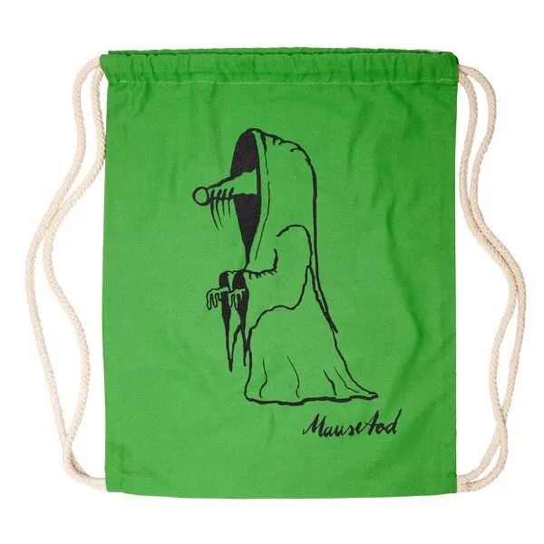 HANDGEDRUCKT HANDGEDRUCKT "Mausetod" Festival-Beutel, Schwarz, – Produktbild 2 von 3