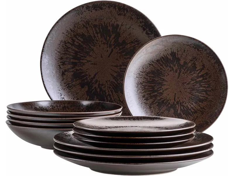 Mäser Mäser Tafelservice 12-tlg. Steinzeug, Bronze, – Produktbild 1 von 5