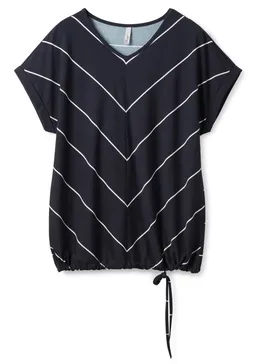 sheego Streifenshirt nachtblau-weiß – Produktbild 1 von 1