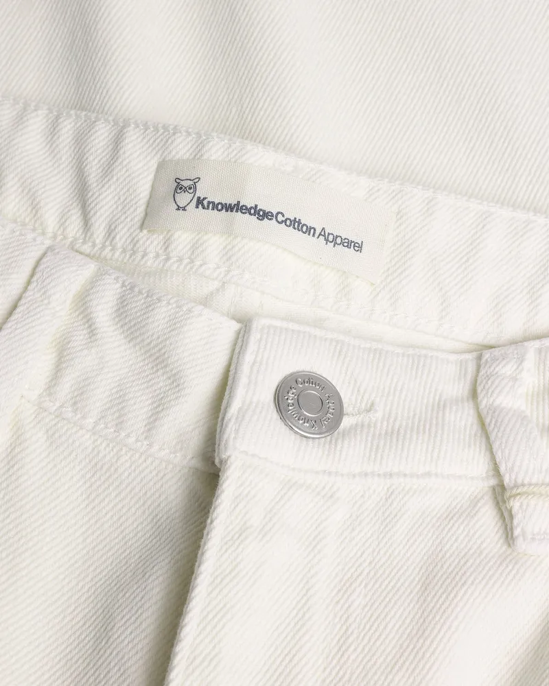 KnowledgeCotton Apparel KnowledgeCotton Apparel Damen vegan Hose Damen Gale Regular Twill Egret Weiß, Weiß, – Produktbild 4 von 4
