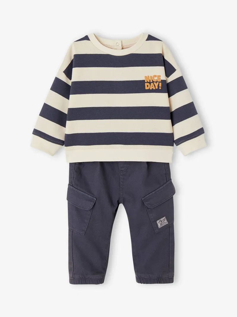 Vertbaudet Jungen Baby-Set, Schieferblau, – Produktbild 3 von 4