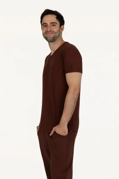 Renegade Guru Renegade Guru Herren Yoga Shirt Namaste, Marron (braun), – Produktbild 3 von 5