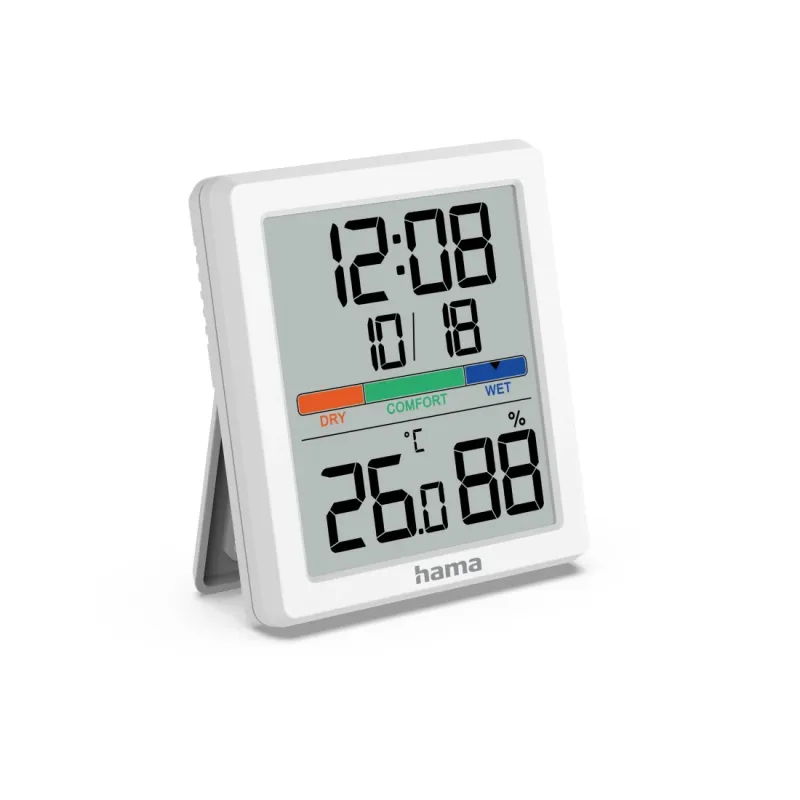 Hama Hama Thermometer und Hygrometer "Paros", digital, für innen, Weiß – Produktbild 2 von 5