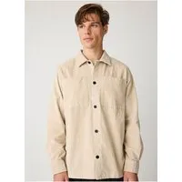 KnowledgeCotton Apparel KnowledgeCotton Apparel Lockeres Cord-Overshirt aus Bio-Baumwolle, Beige-light-feather-gray, – Produktbild 1 von 1