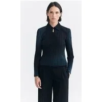 thinking mu Thinking MU Damen vegan Top Crinkle Agostina Blau – Produktbild 1 von 1