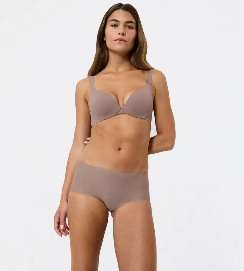 Triumph Triumph Bügel-BH Body Make-Up Illusion mit tiefem Dekolleté, gepolsterte Cups, Komfort-Bügel, Microfaser, Braun, – Produktbild 4 von 5