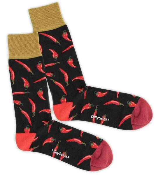 DillySocks DillySocks Socken Hot Chilly aus Biobaumwoll-Mix, Schwarz, – Produktbild 1 von 4
