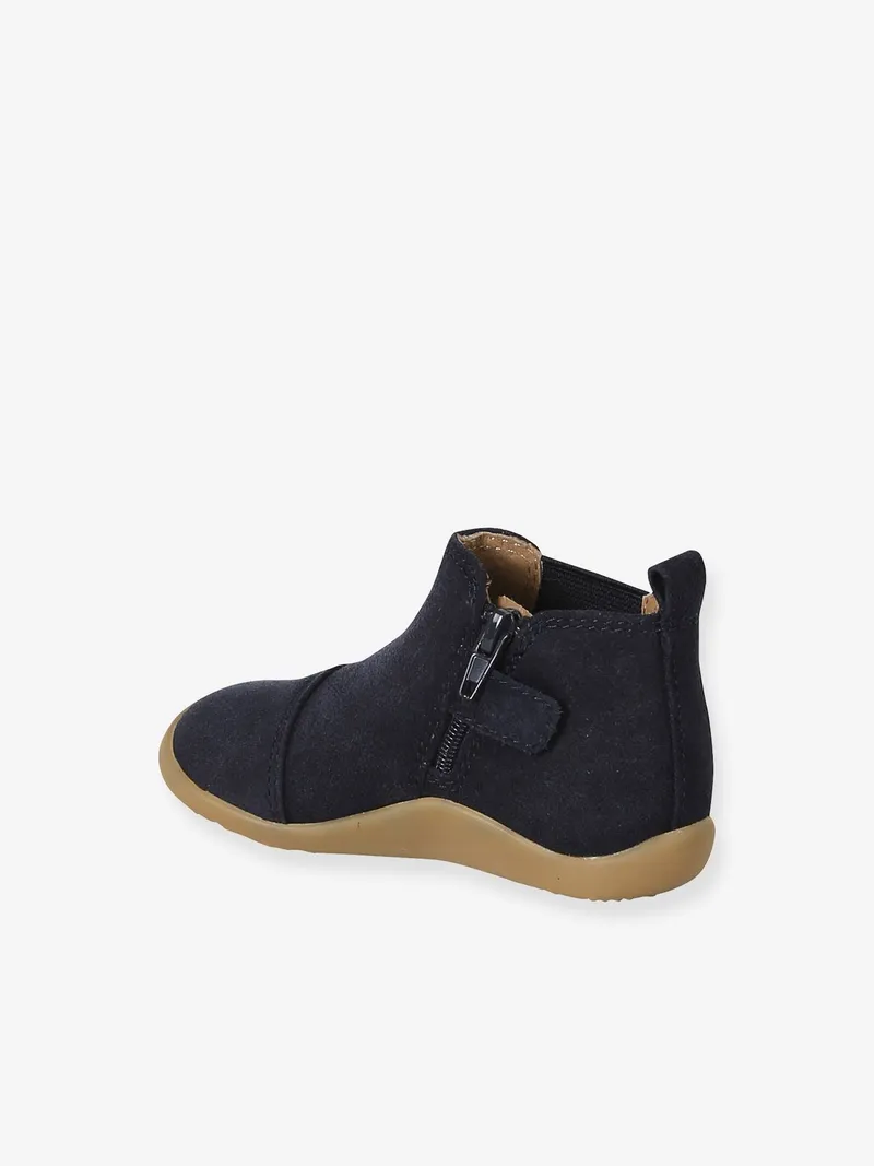Vertbaudet Vertbaudet Baby Lederboots mit großzügiger Zehenbox, Marine, – Produktbild 3 von 4