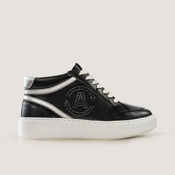 AGAZI AGAZI Blanka - grape leather sneakers (vegan, plant-based), Black, – Produktbild 4 von 4