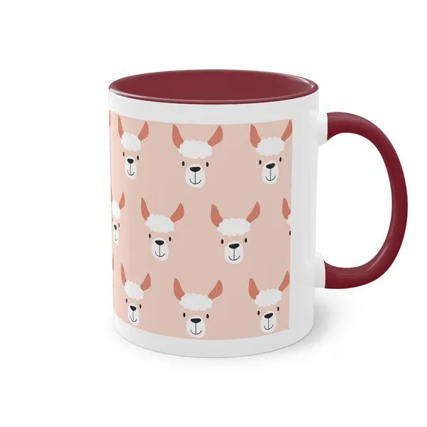 PepMelon PepMelon Lama Tasse mit Farbe innen, Be Llamazing, lustige Lama Weihnachtstasse, Bordeux, – Produktbild 1 von 4