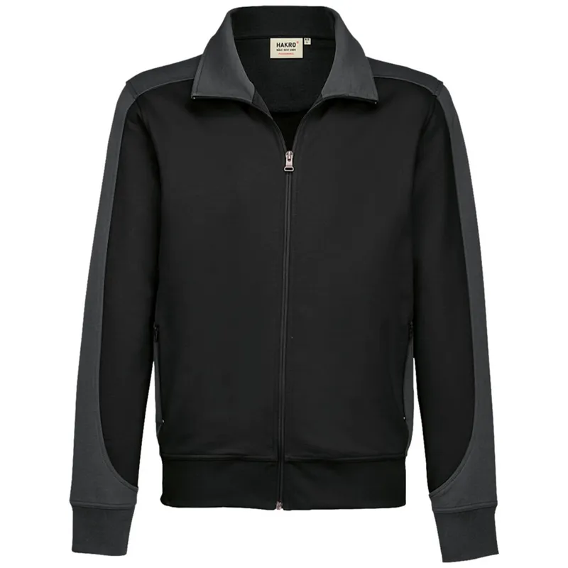 HAKRO HAKRO Sweatjacke Contrast Performance #477 Gr. 2XS schwarz/grau – Produktbild 1 von 1