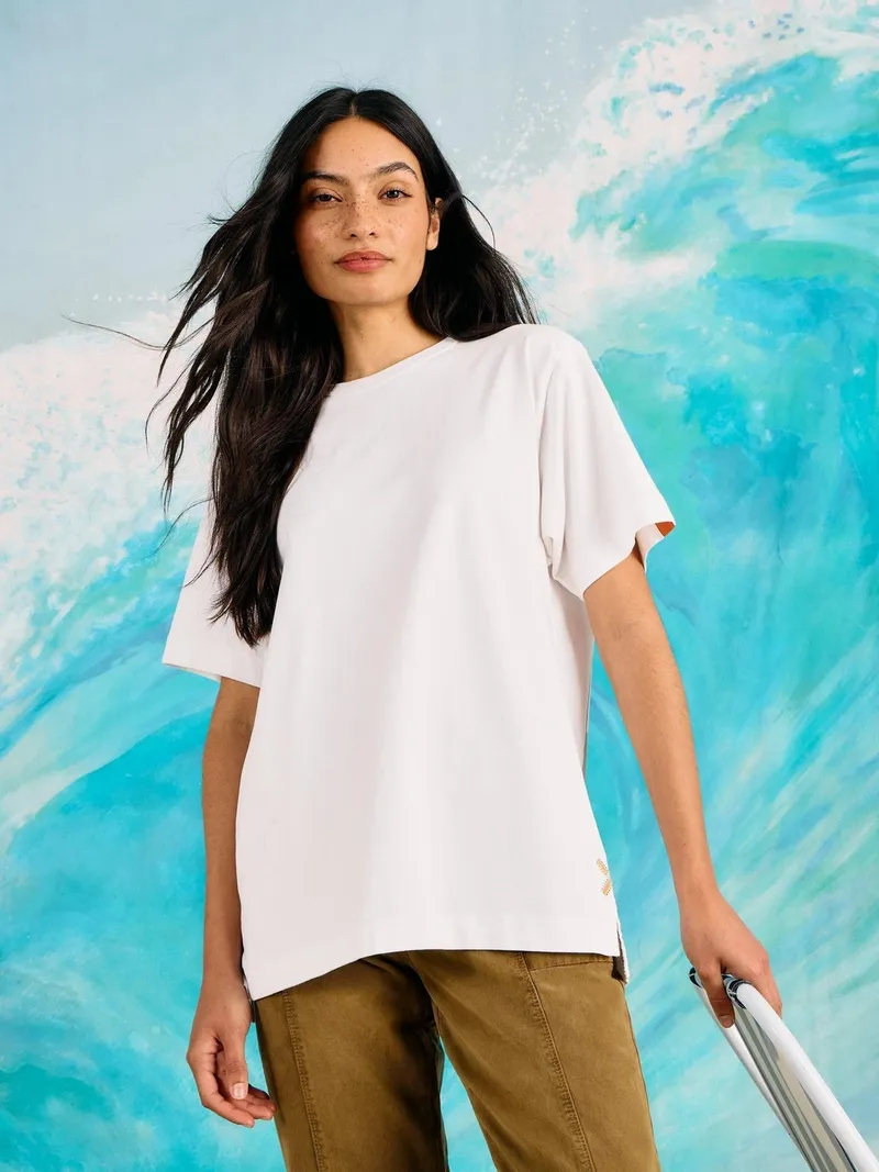 White Stuff T-Shirt mit Grafik-Print - L, Reines weiß, – Produktbild 3 von 4