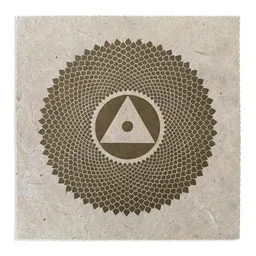Veskor Cassiopeia Veskor Cassiopeia SAHASRĀRA Chakra-Meditations-Linoldruck | 22 × 22 cm | Gold auf Rosenholz – Produktbild 1 von 1