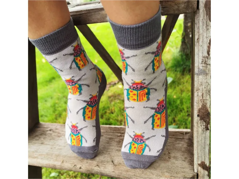 HANS NATUR Baby- und Kindersocken Party Käfer Gr.23/26, Mehrfarbig, – Produktbild 2 von 2