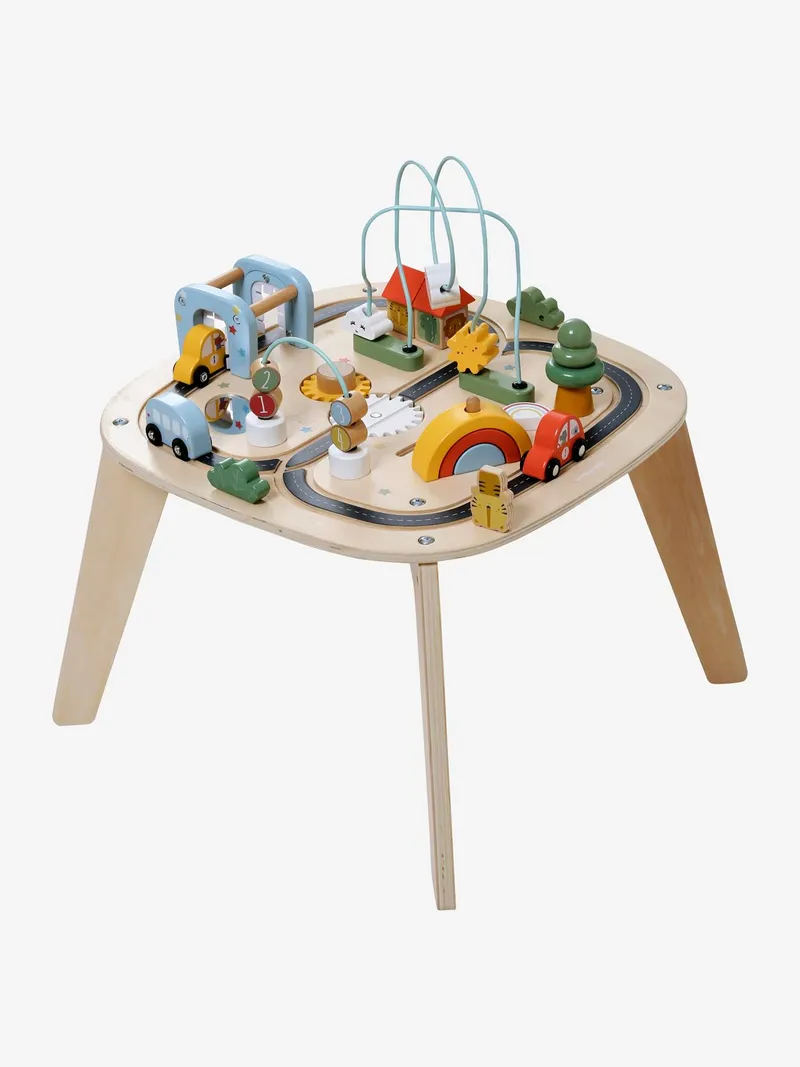 Vertbaudet Baby Activity-Tisch mit Autos, Beige, – Produktbild 3 von 4