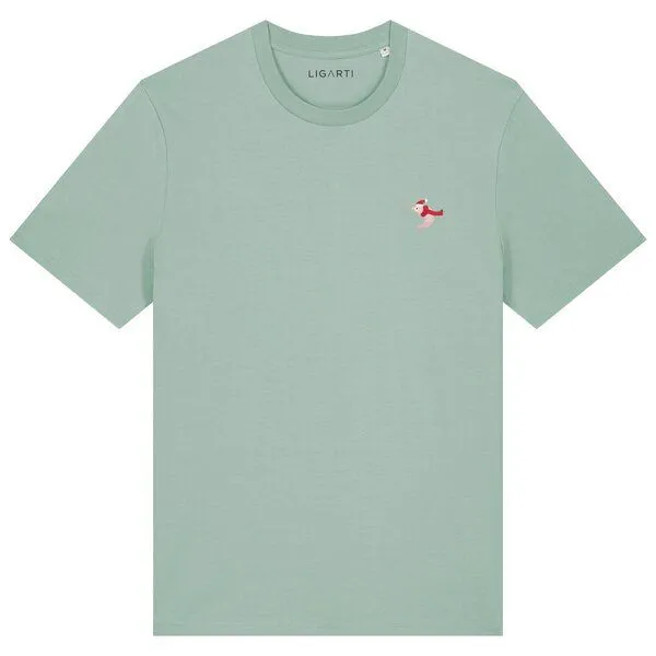LIGARTI Besticktes T-Shirt – Jean-Luc die Weihnachtsgarnele – LIGARTI Tiermanufaktur, Altrosa, – Produktbild 3 von 3