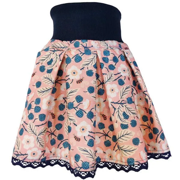 liebewicht liebewicht Rock Faltenrock rosa geblümt bio für Mädchen Gr.80-164, Rosa/blau, – Produktbild 3 von 7