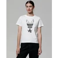 watapparel watapparel T-Shirt Frauen Ein fescher Hund, Off white, – Produktbild 1 von 1