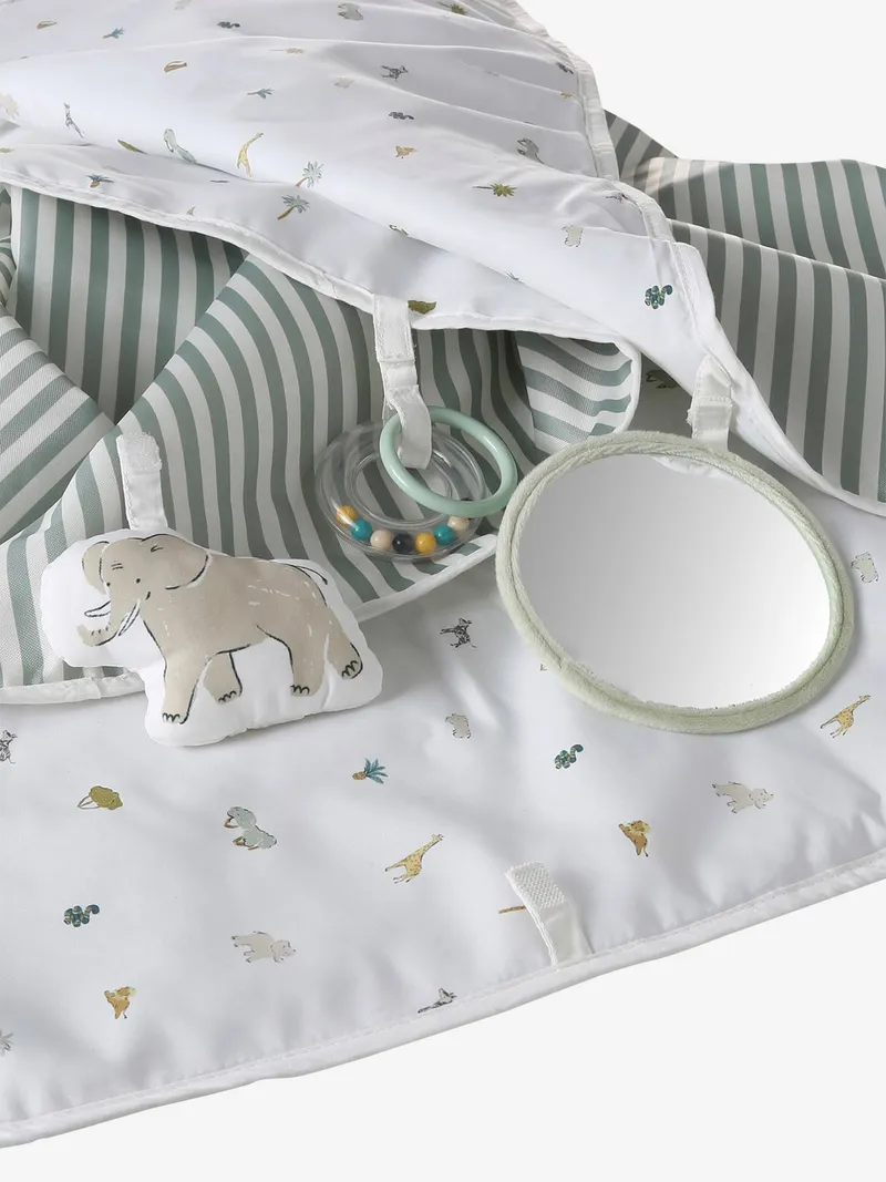 Vertbaudet Faltbare Baby Activity-Decke ROSA SAVANIA für drinnen & draußen, Grün, – Produktbild 3 von 3