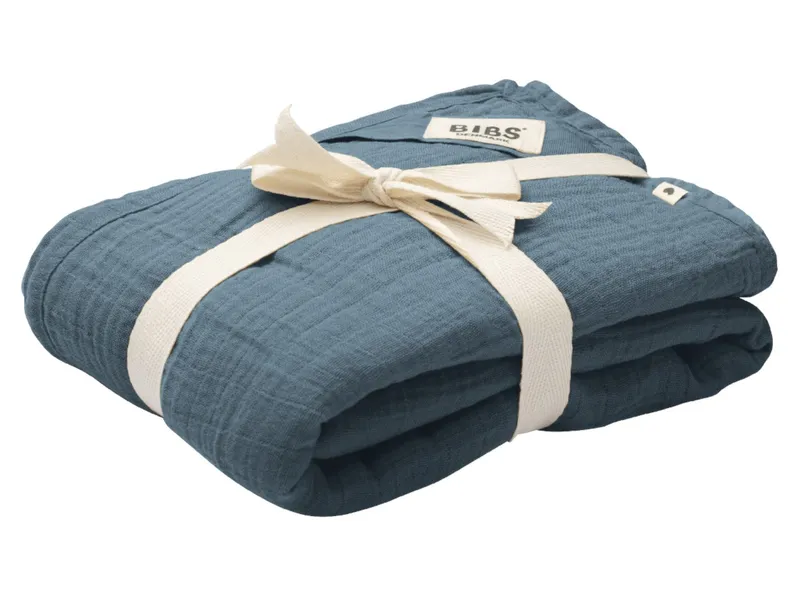 BIBS BIBS Pucktuch Bio-Baumwolle Musselin Maße 120 x 120 cm, Blau, – Produktbild 1 von 1