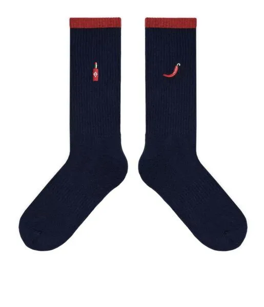 von Jungfeld von Jungfeld Mix & Match Tennis Socken mit Stickmotiven, Dunkelblau, – Produktbild 2 von 4