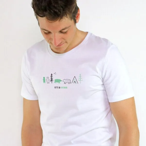 Gary Mash GARY MASH T-Shirt Let's go outdoor, Weiß, – Produktbild 3 von 3