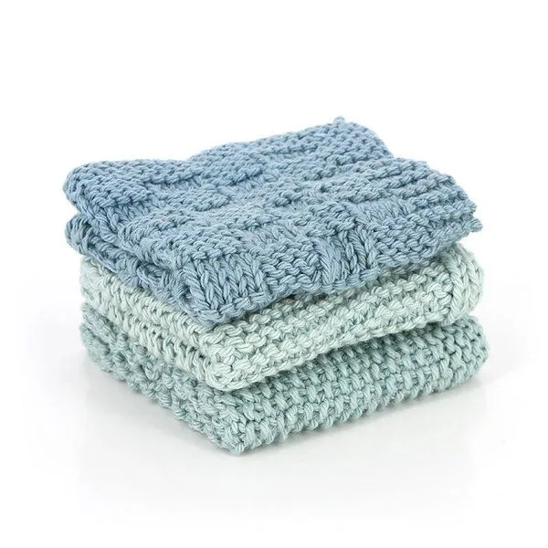 GLOBO Fair Trade GLOBO Fair Trade 3er Set Spültücher, Baumwolle, Sky (blau), – Produktbild 1 von 2