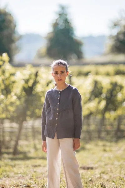 PETER JO PETER JO Shirt Violet aus Leinen, Blau, – Produktbild 2 von 3