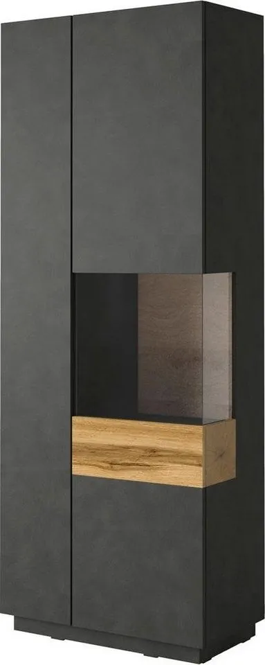 OTTO home Vitrine SILKE Höhe 207 cm, Grau, – Produktbild 5 von 8