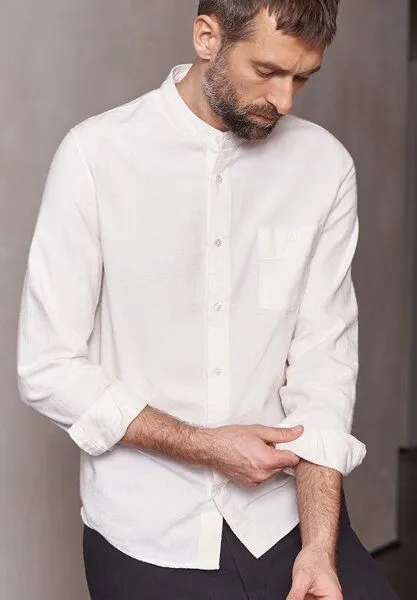 About Companions About Companions Flannel Hemd NATHAN aus Bio-Baumwolle, Striped white, – Produktbild 3 von 4