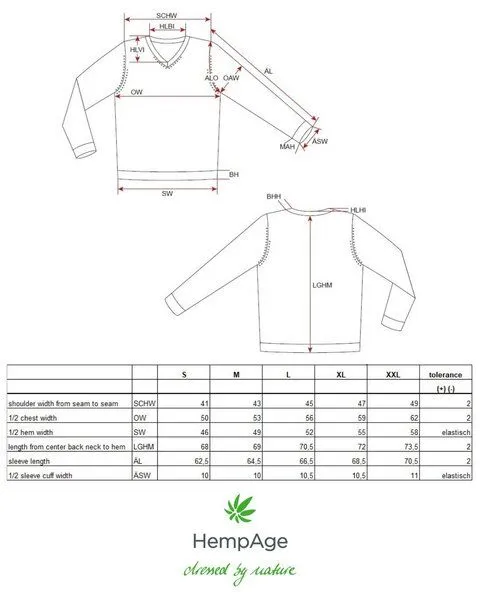 HempAge HempAge V-Kragen Pullover mit Muster Hanf/Biobaumwolle, Thyme-dijon (grün), – Produktbild 3 von 3