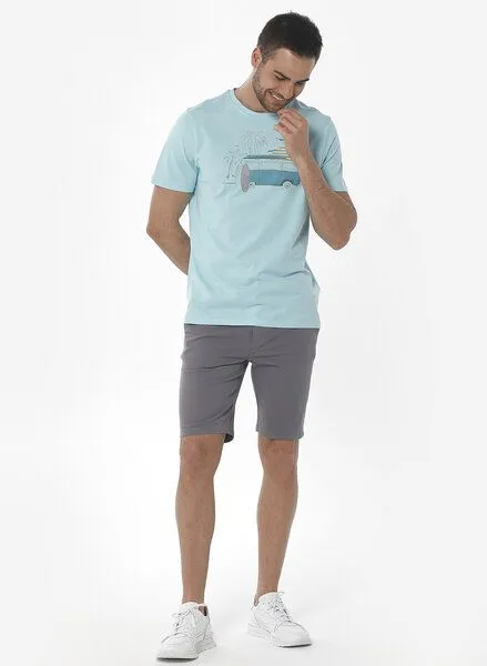 ORGANICATION ORGANICATION Slim Chino-Shorts aus Bio-Baumwolle, Grau(shadow), – Produktbild 2 von 4