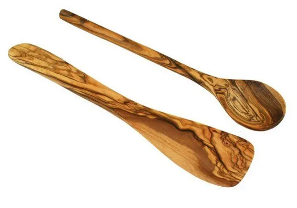 Olivenholz erleben Olivenholz erleben Küchen 2er Set Kochlöffel & Pfannenwender aus Olivenholz – Produktbild 2 von 8