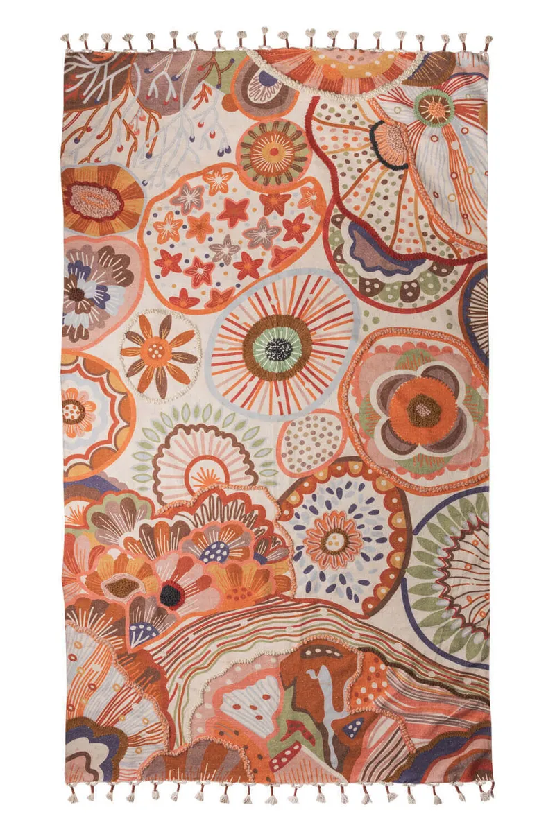 Tranquillo Teppich BOTANIC TWIST – Baumwolle, 250 x 150 cm - orange – Produktbild 1 von 3
