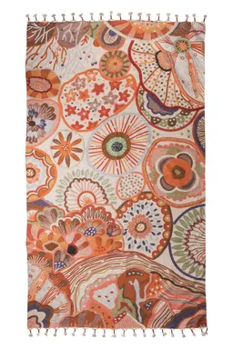Tranquillo Teppich BOTANIC TWIST – Baumwolle, 250 x 150 cm - orange – Produktbild 1 von 1