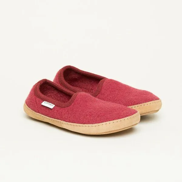 Gottstein Gottstein Woll-Hausschuh Cheyenne aus 100% Schurwolle | Hüttenschuh für Damen & Herren, Bordeauxrot, – Produktbild 1 von 4