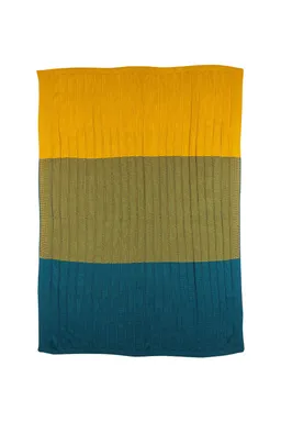 Tranquillo Strickdecke BLOCKS - blau – Produktbild 1 von 1