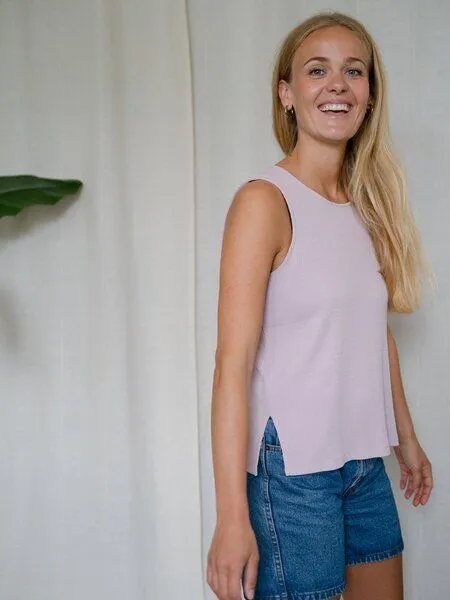 FUXBAU FUXBAU Frauen Fantasy Rib Top, Pastellrosa, – Produktbild 4 von 4