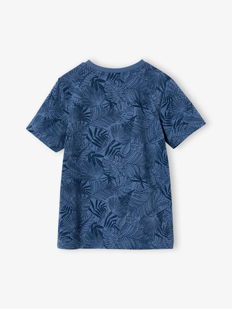 Vertbaudet T-Shirt mit Print und Baumwolle Jungen, Jeansblau, – Produktbild 2 von 3