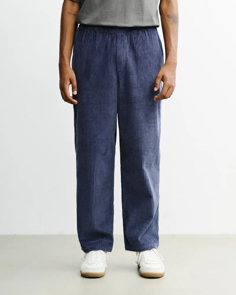 Rotholz Rotholz Herren vegan Hose Mit Weitem Bein Aus Cord Aschblau, Blau, – Produktbild 1 von 2