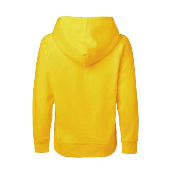 HANDGEDRUCKT HANDGEDRUCKT "Later" Kinder-Hoody aus reiner Biobauwolle (kbA) Bär, Yellow, – Produktbild 2 von 4