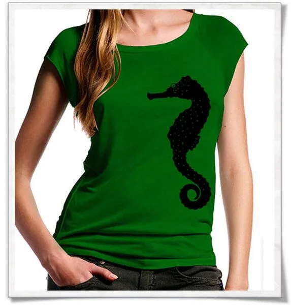 Picopoc Picopoc Seepferdchen Bambus T-Shirt, Grün, – Produktbild 1 von 4