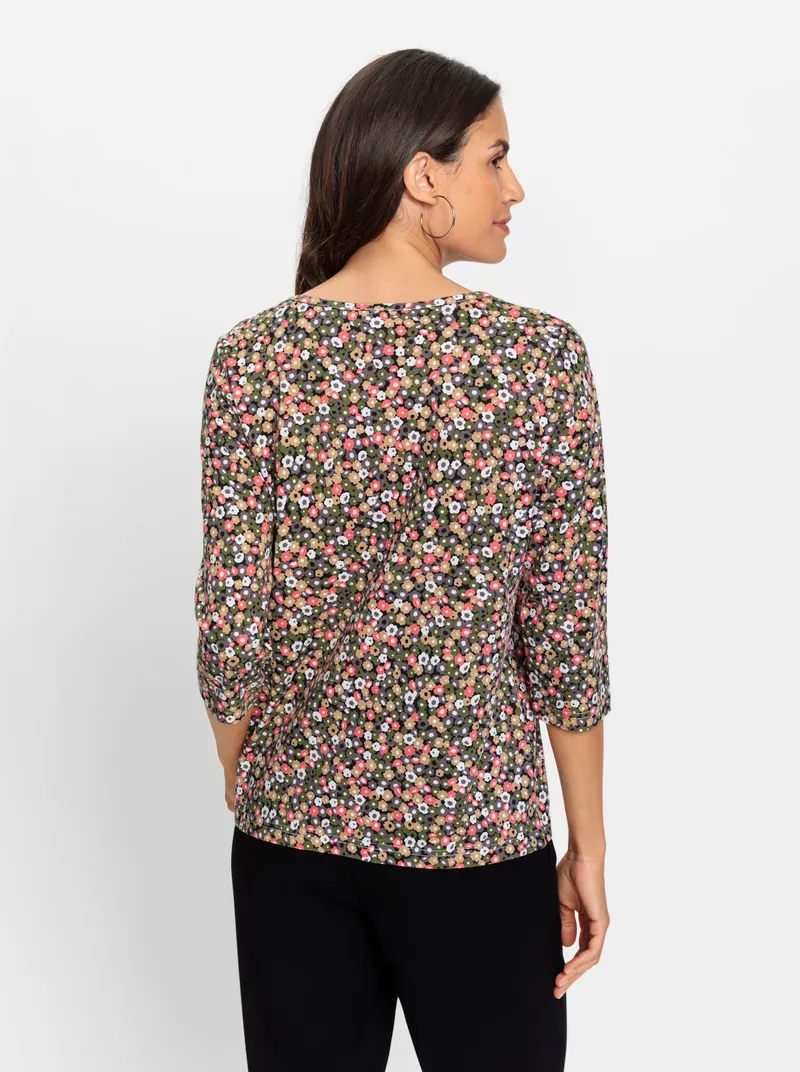 Witt Print-Shirt grapefruit-oliv-bedruckt, Grapefruit-oliv-bedruckt, – Produktbild 1 von 2