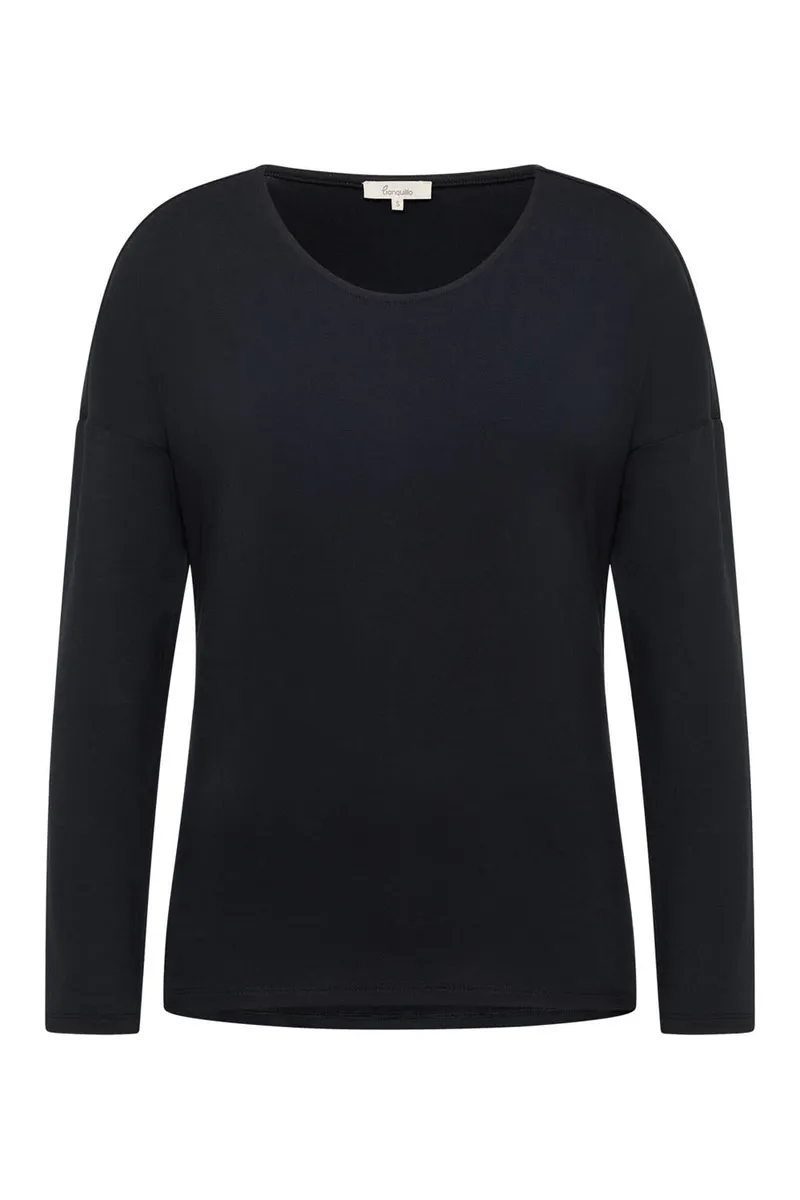 Tranquillo Basic-Shirt Felicee aus Viskose - black / M – Produktbild 1 von 6